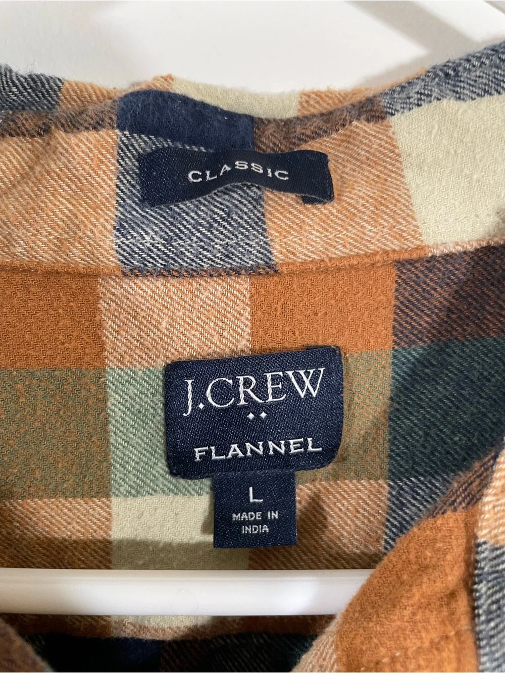 J Crew 100% cotton plaid flannel shirt L